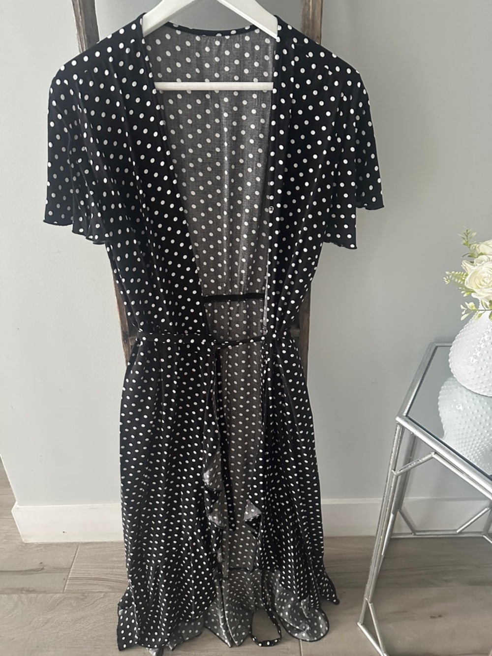 Black and White Polka Dot Maxi Dress